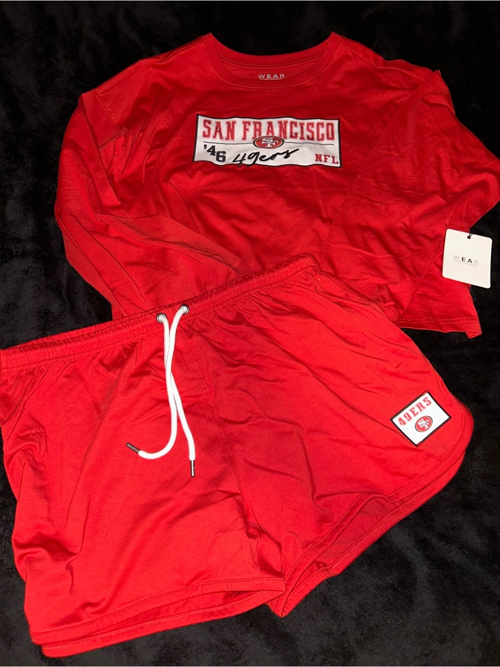WEAR Women's Red Crewneck Sweatshirt - San Francisco Graphic